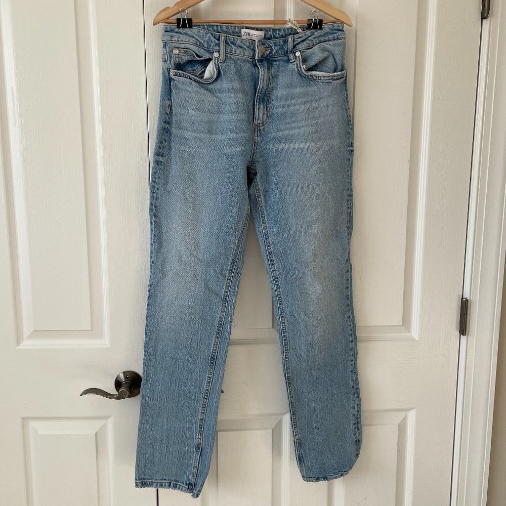 Zara Light Blue Straight Leg Jeans